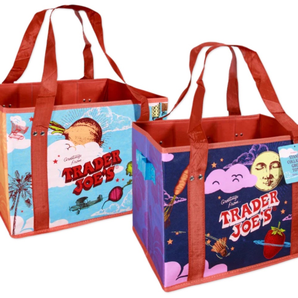 Trader Joe's Colorful Reusable Shopping Bags 2 pack